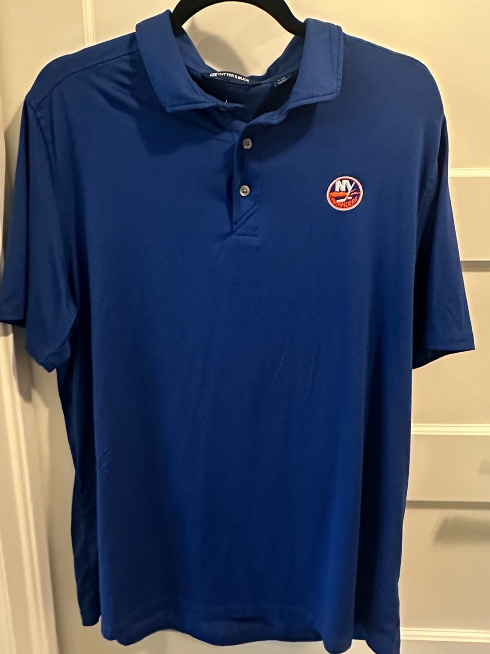 Cutter & Buck Blue Short-Sleeve Polo with Embroidered Team Patch
